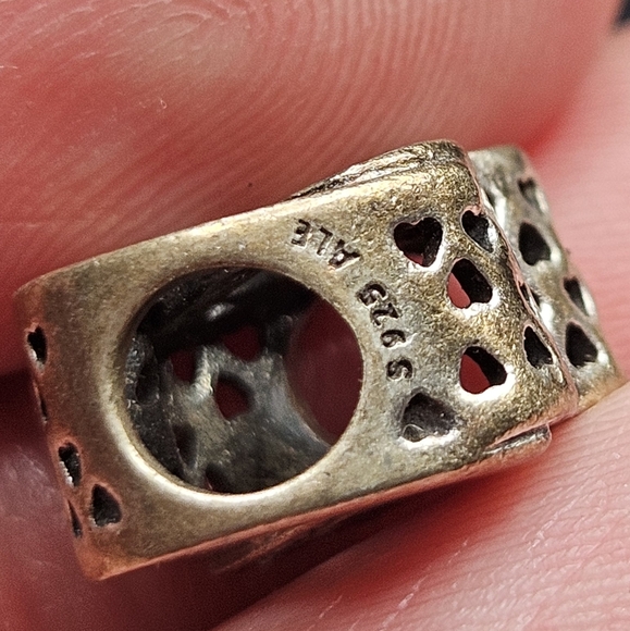 Pandora Charm Knotted Hearts Silver 925 ALE Vintage Retired - Picture 4 of 5